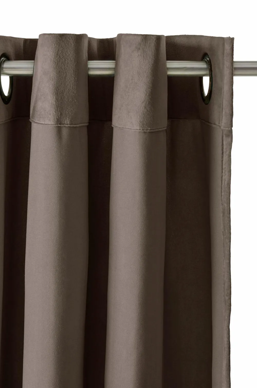 Ellos Home Gardinlængde med sejlringe Nora i velour, 2-pak Brun