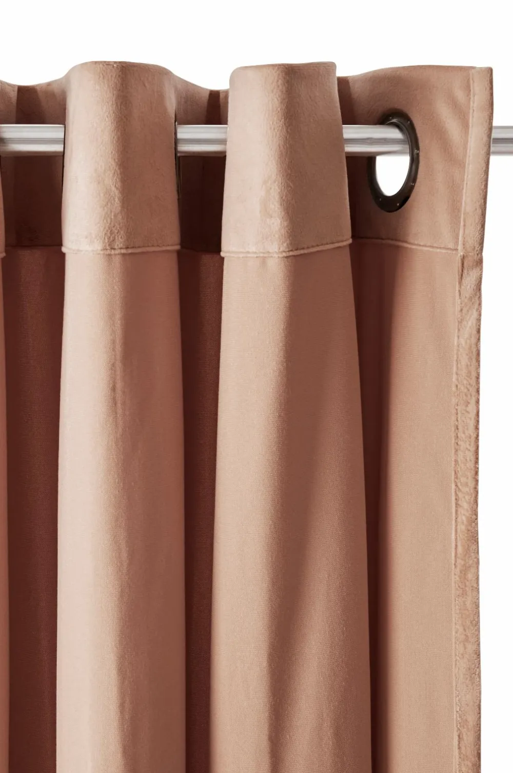 Ellos Home Gardinlængde med sejlringe Nora i velour, 2-pak Nougatrosa Sale