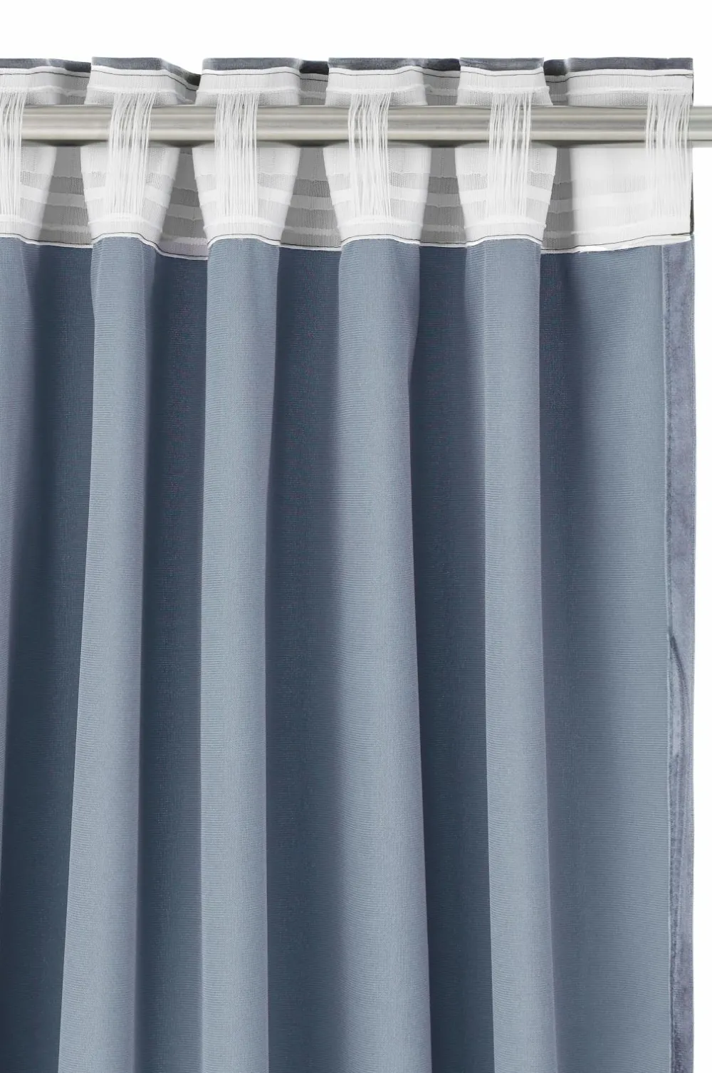 Ellos Home Gardinlængde med multibånd Nora i velour, 2-pak Lyseblå Outlet