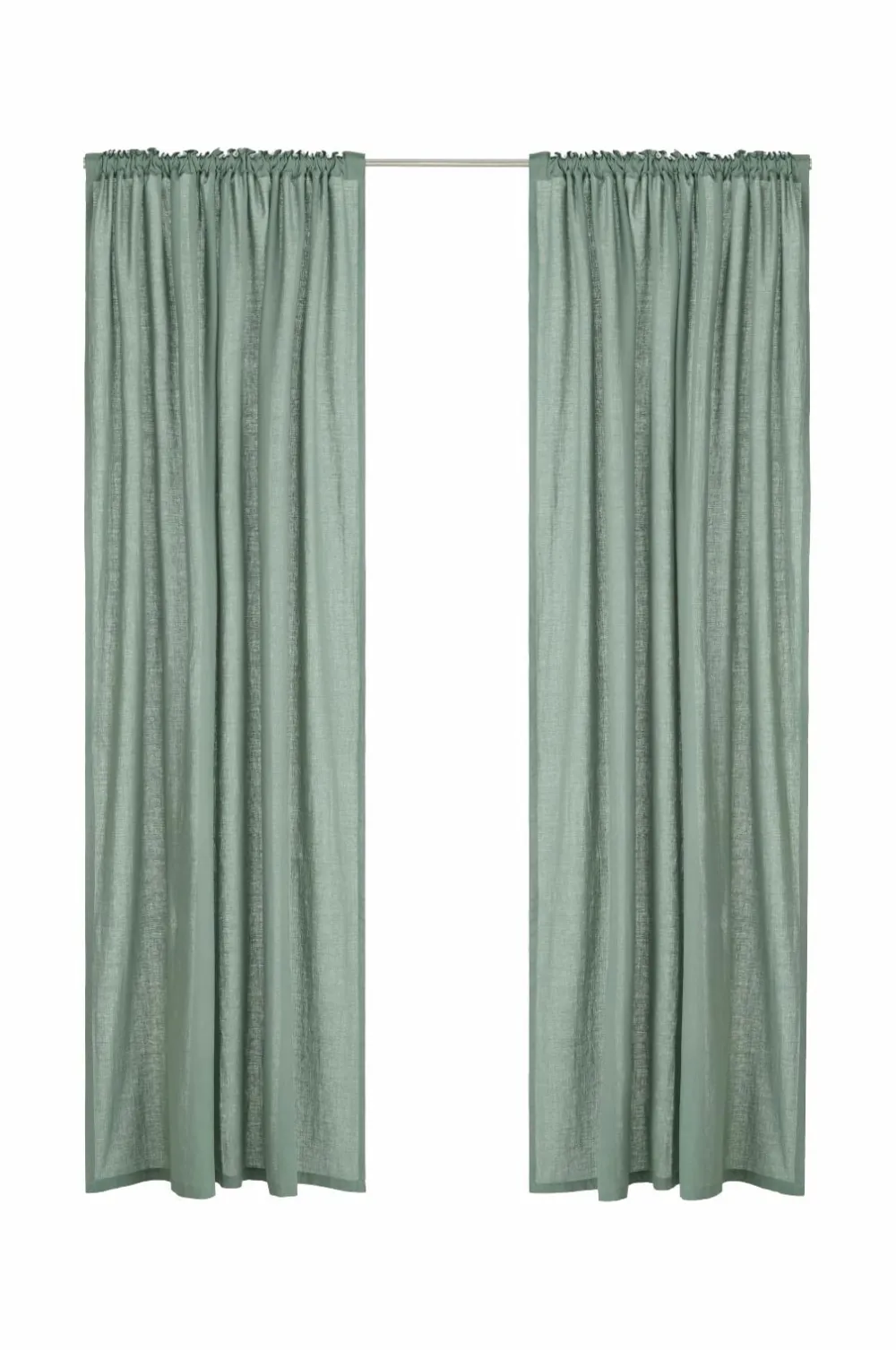 Ellos Julegardiner|Hørgardiner>Home Gardinlængde med rynkebånd Beata, 2-pak Green glossy