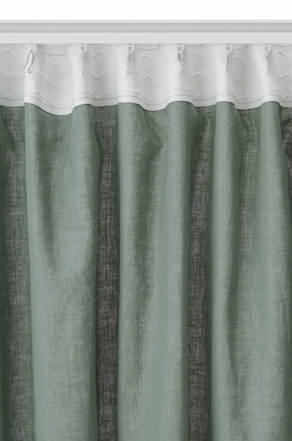 Ellos Julegardiner|Hørgardiner>Home Gardinlængde med rynkebånd Beata, 2-pak Green glossy