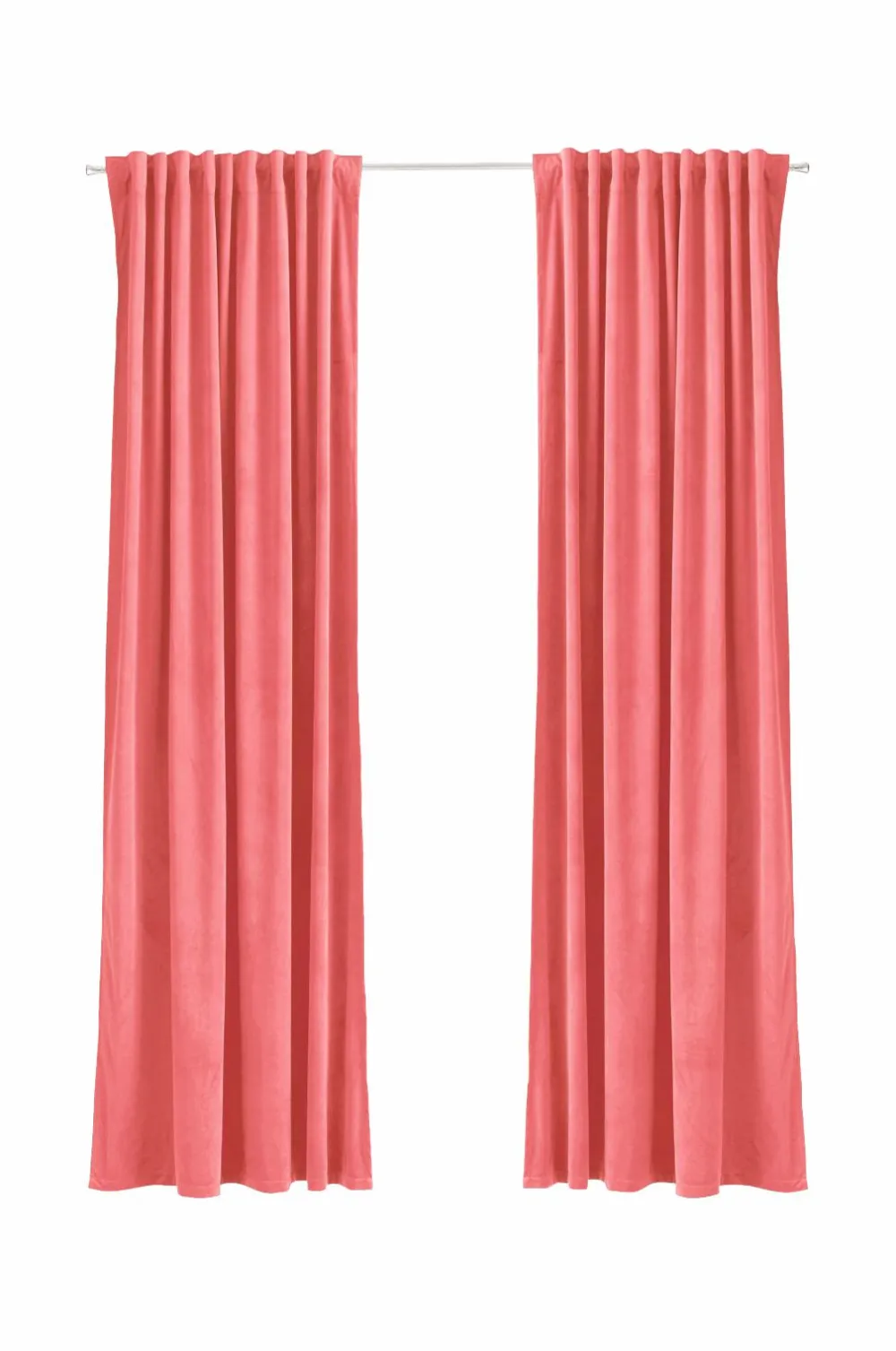 Ellos Home Gardinlængde med multibånd Nora i velour, 2-pak Rosa Hot