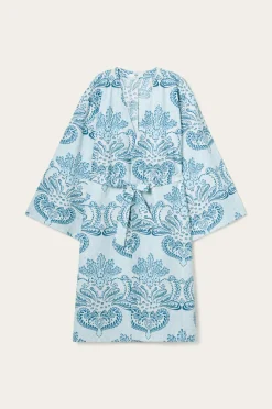 Ellos Home Kimono Juliett Medallion i vasket bomuld Blå farve Clearance