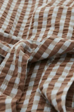 Ellos Home Kimono Nell Check Kimono Lyseblå/brun Sale