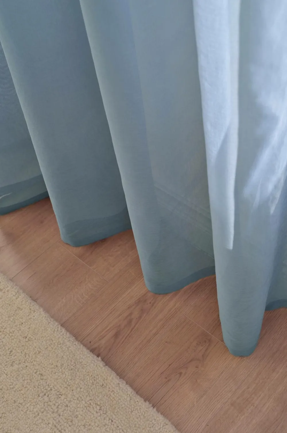 Ellos Home KIRA skræddersyet gennemsigtigt gardin Dimblå Clearance