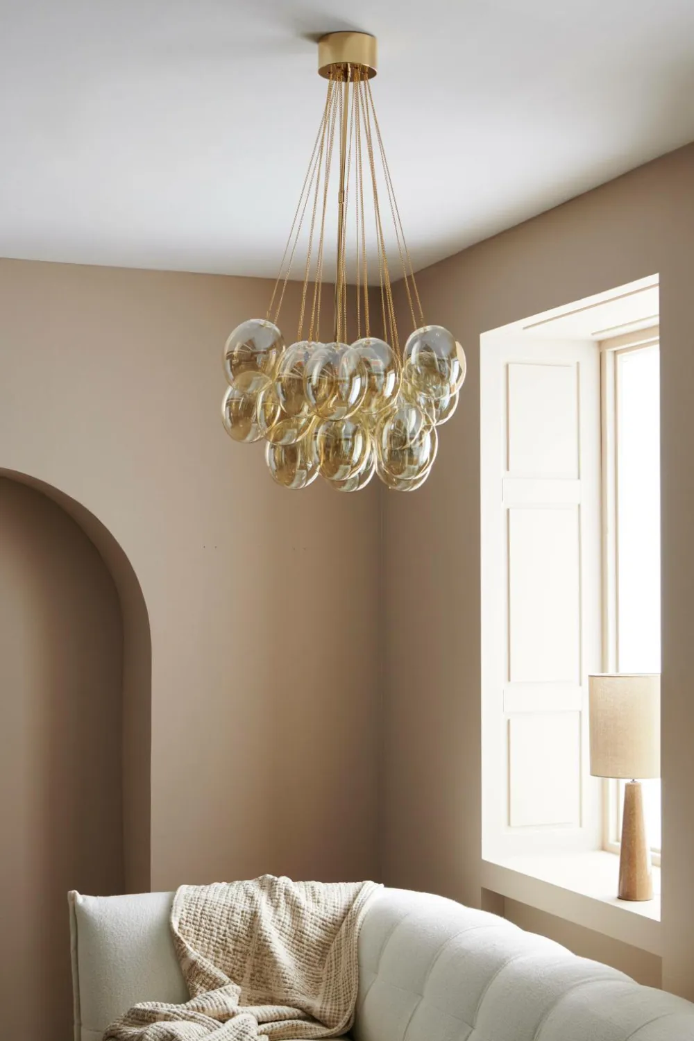 Ellos Home Loftlampe Amber Messing/amber Best