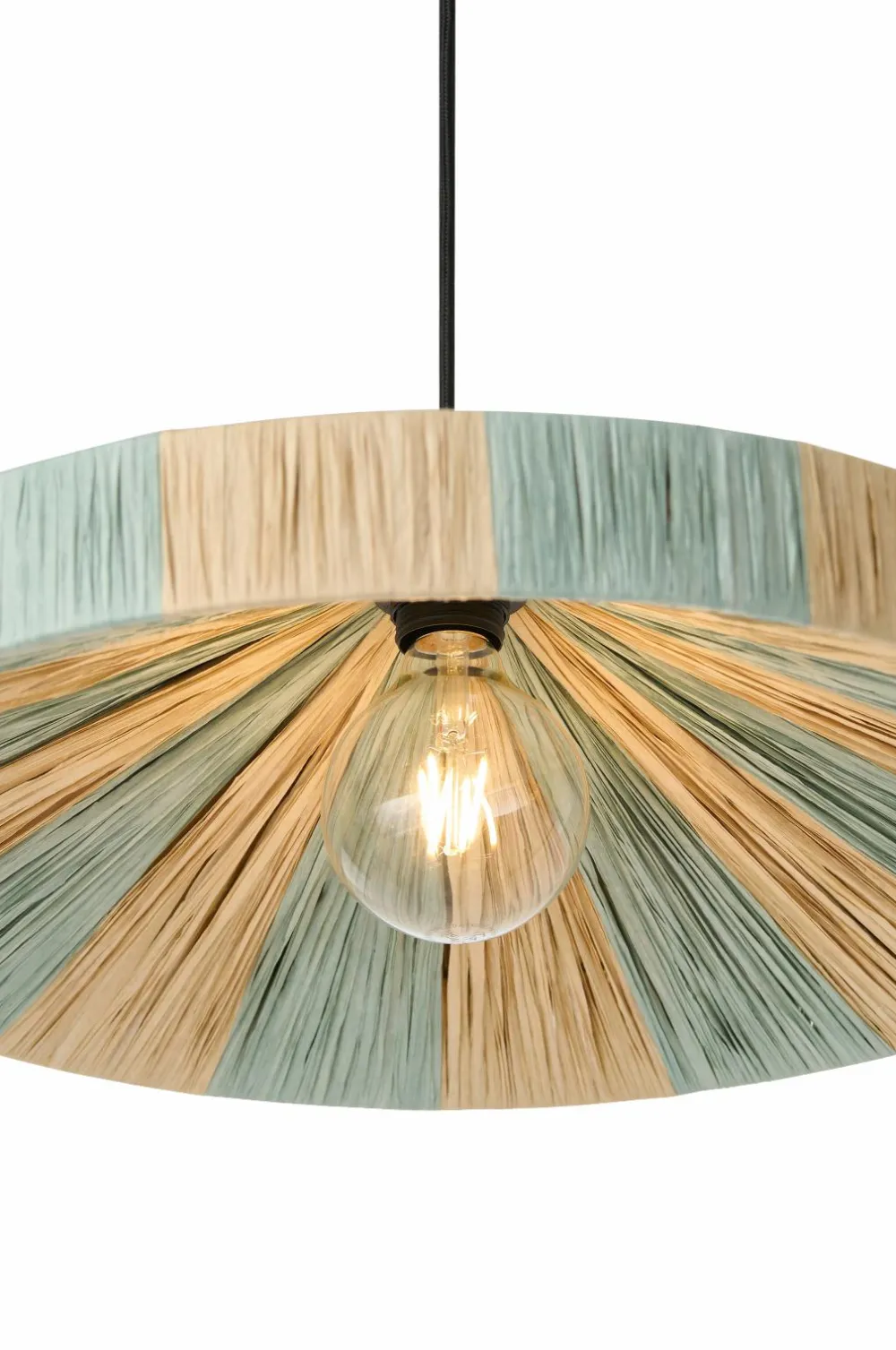 Ellos Home Loftlampe Bernice Ø 50 cm Naturlig / lyseblå Discount