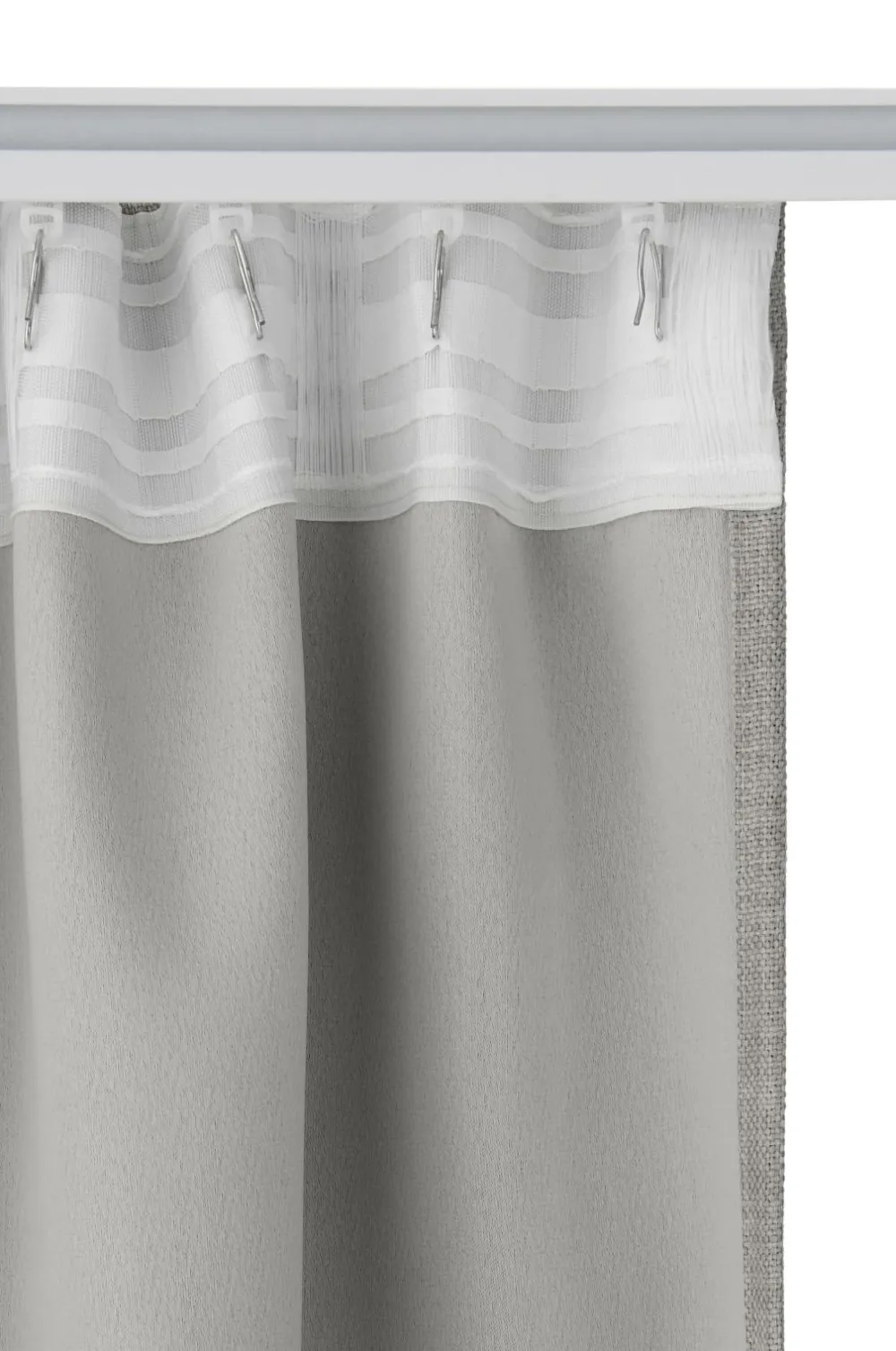 Ellos Home Mørklægningsgardin Iben med multibånd, 1 stk. Light grey (Cool grey) Hot