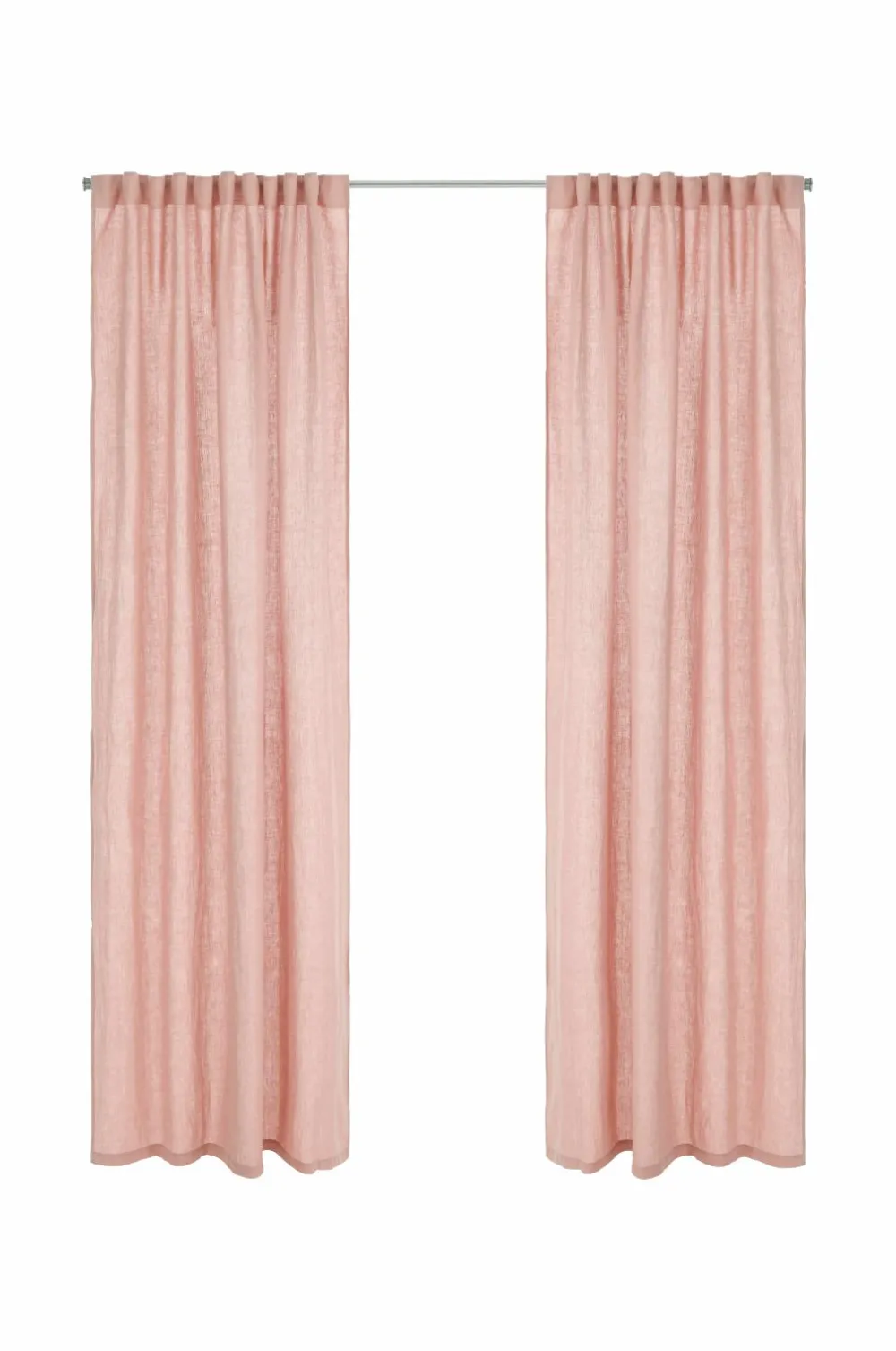 Ellos Hørgardiner>Home Multibåndslængde Malva 2-pak i 100% hør Rosa