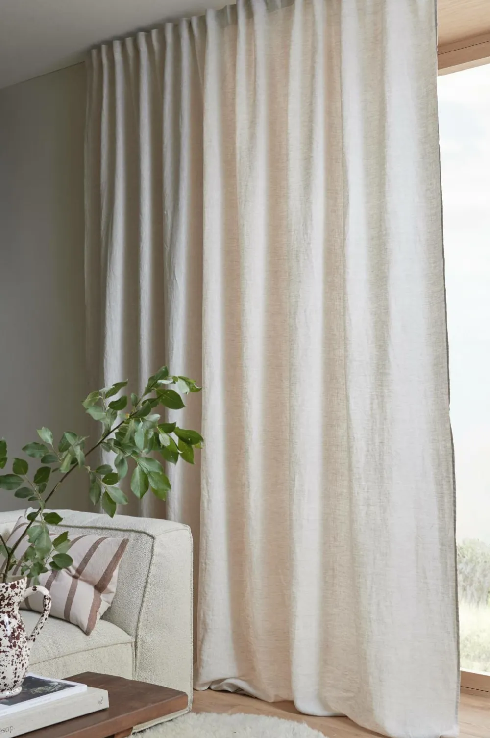 Ellos Home Multibåndslængde Malva Wide ekstra bred, 1 stk. i 100% hør A121b 100% linen beige Discount