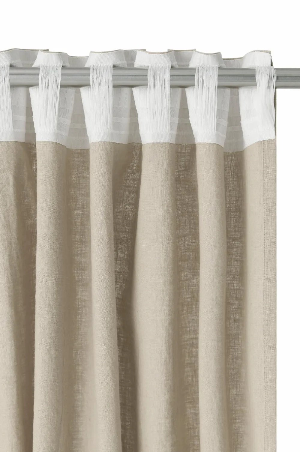 Ellos Persienner|Gardinlængder Med Rynkebånd>Home Multibåndsgardin Elly Wide i genanvendt halvlinned ekstra bred 1-pak Linen beige