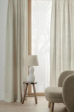Ellos Persienner|Hørgardiner>Home Multibåndslængde Malva 2-pak i 100% hør A121b 100% linen beige