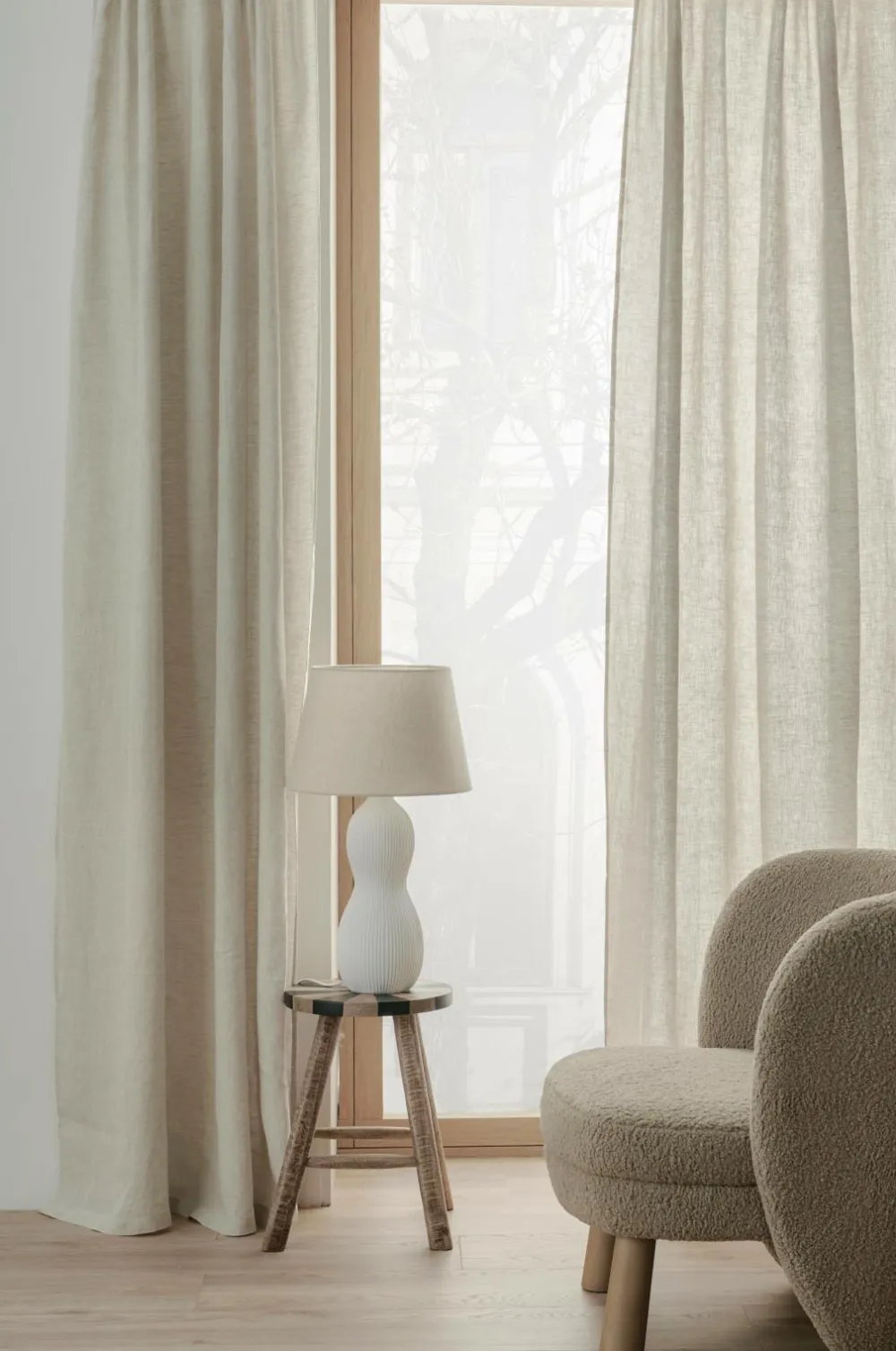Ellos Persienner|Hørgardiner>Home Multibåndslængde Malva 2-pak i 100% hør A121b 100% linen beige