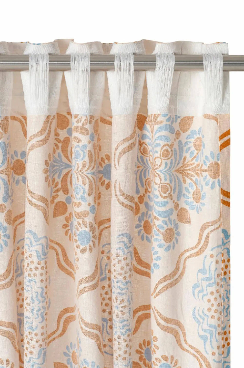 Ellos Home Multibåndsgardin Elly Tile i genanvendt halvlinned 2-pak Lyseblå Outlet