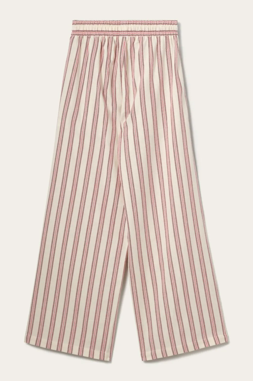 Ellos Homewear>Home Natbukser Valerie Thin Stripe Rød/cremehvid