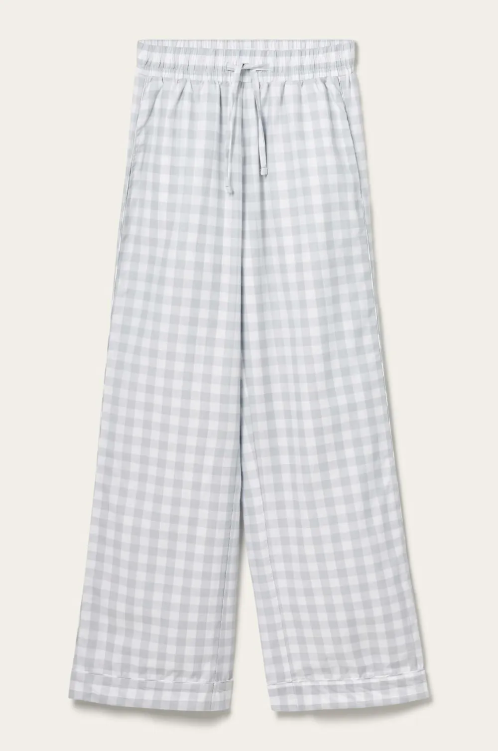 Ellos Home Natbukser Dorene Check Pyjamas Pants Lyseblå/hvid Best