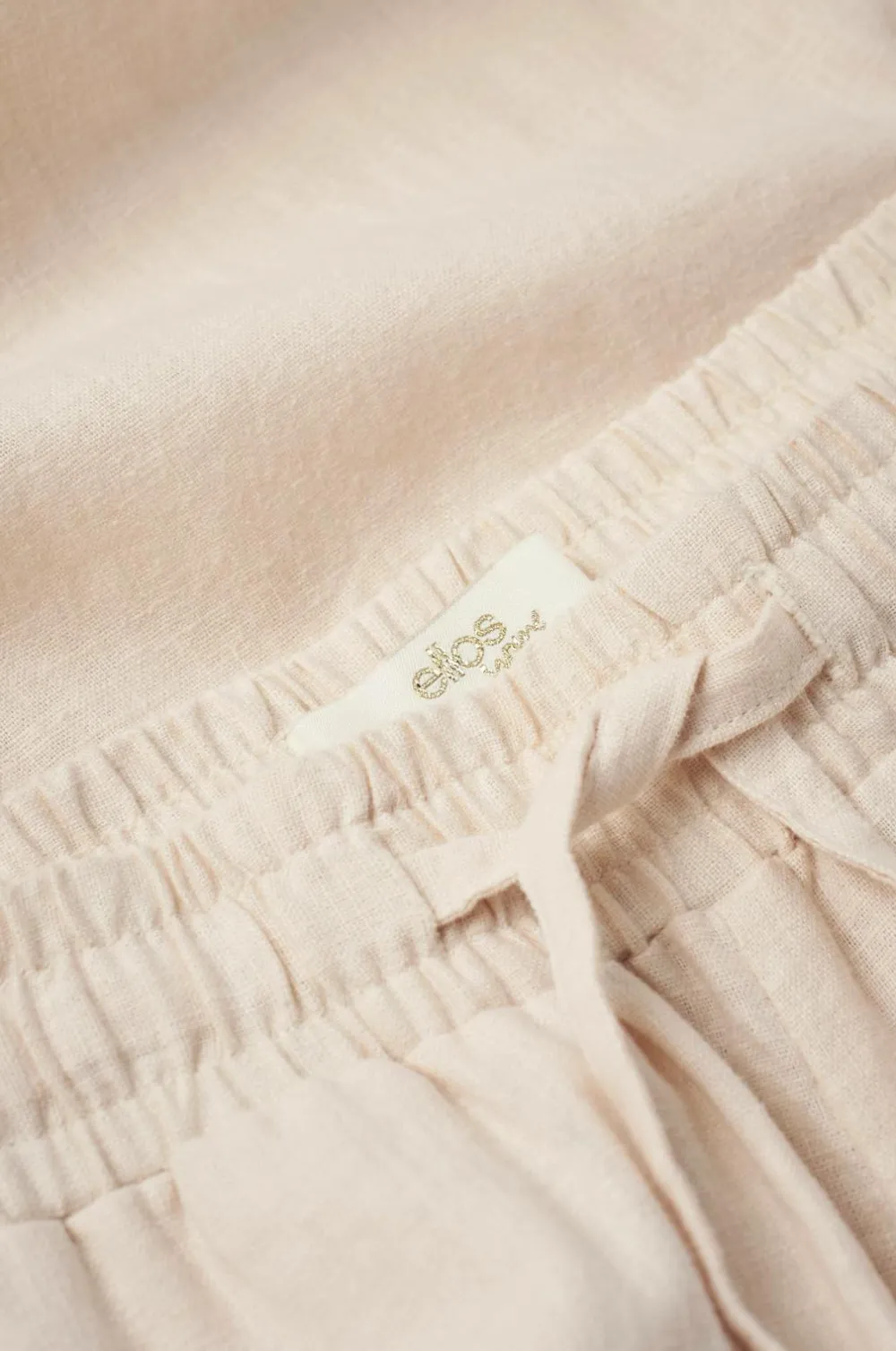 Ellos Homewear>Home Natbukser Pyjama Pant Elly i genanvendt halvlinned Cremet hvid
