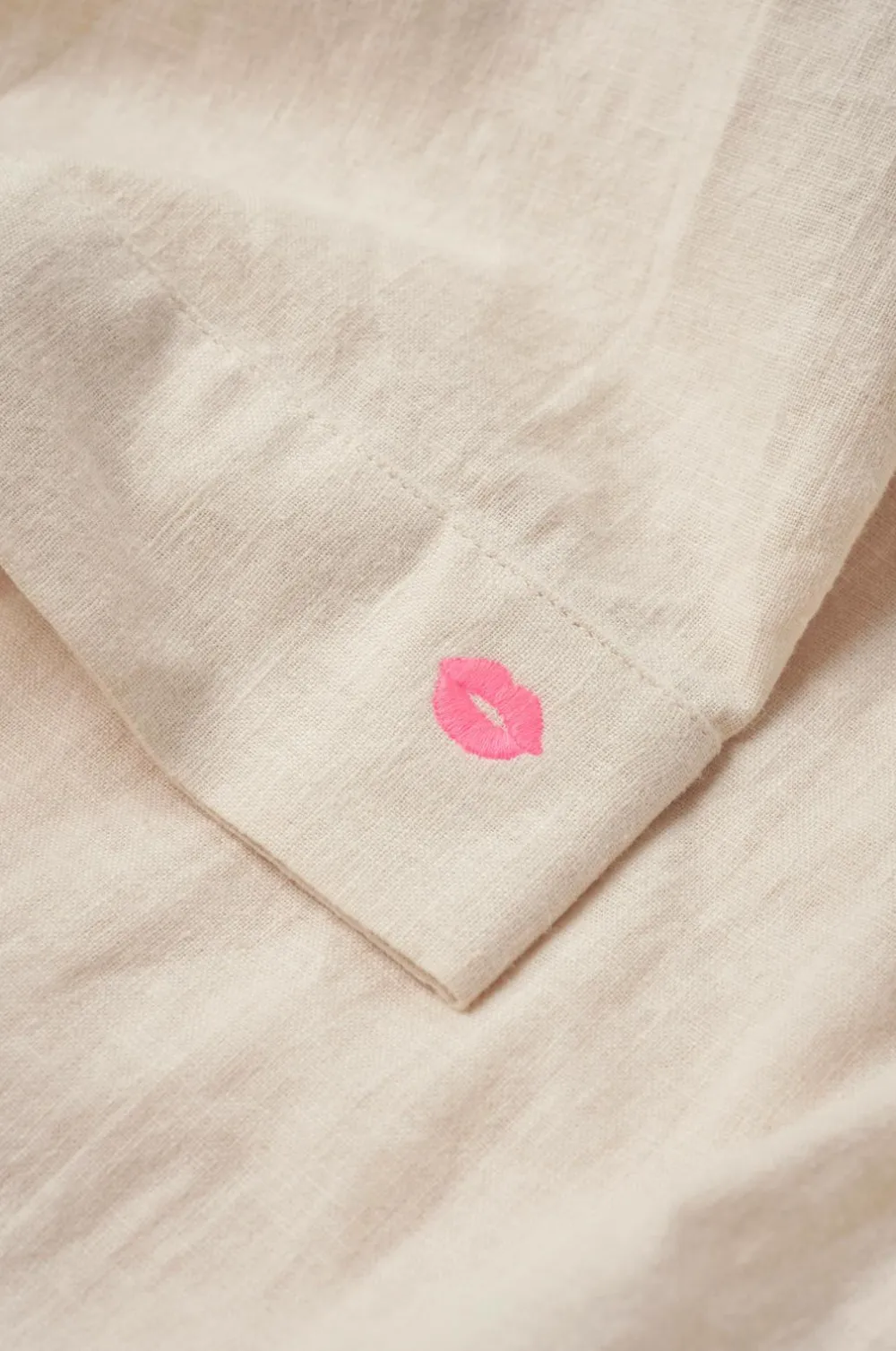 Ellos Homewear>Home Natbukser Pyjama Pant Elly i genanvendt halvlinned Cremet hvid