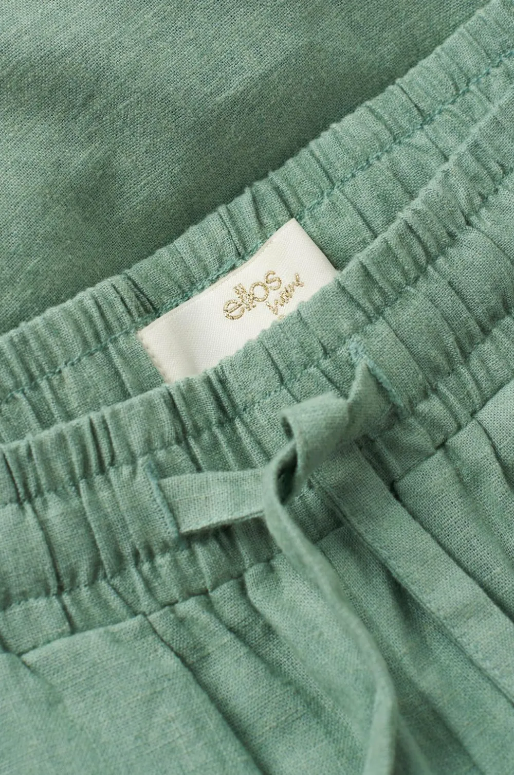 Ellos Home Natbukser Pyjama Pant Elly i genanvendt halvlinned Aquagrøn Hot