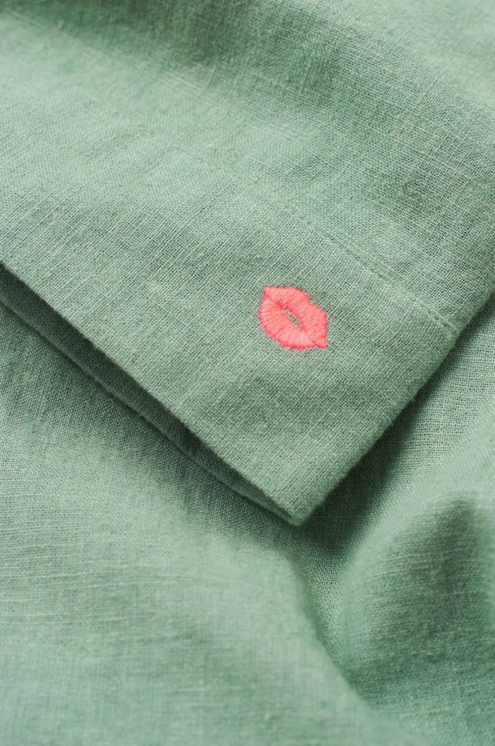 Ellos Home Natbukser Pyjama Pant Elly i genanvendt halvlinned Aquagrøn Hot