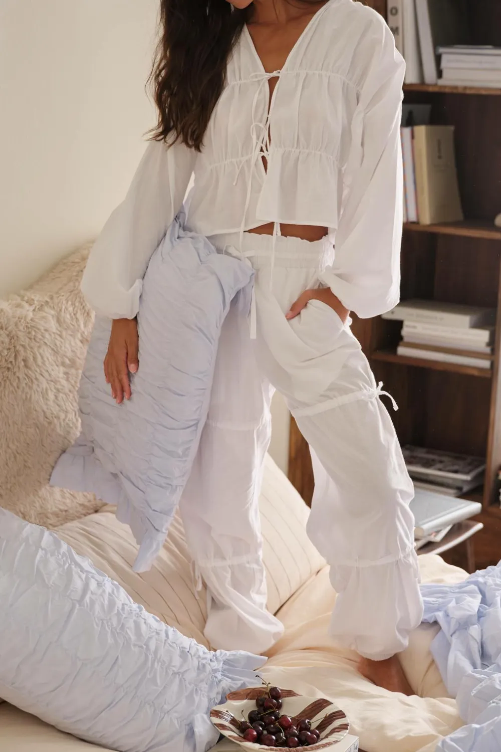 Ellos Homewear>Home Natbukser Juliette Hvid