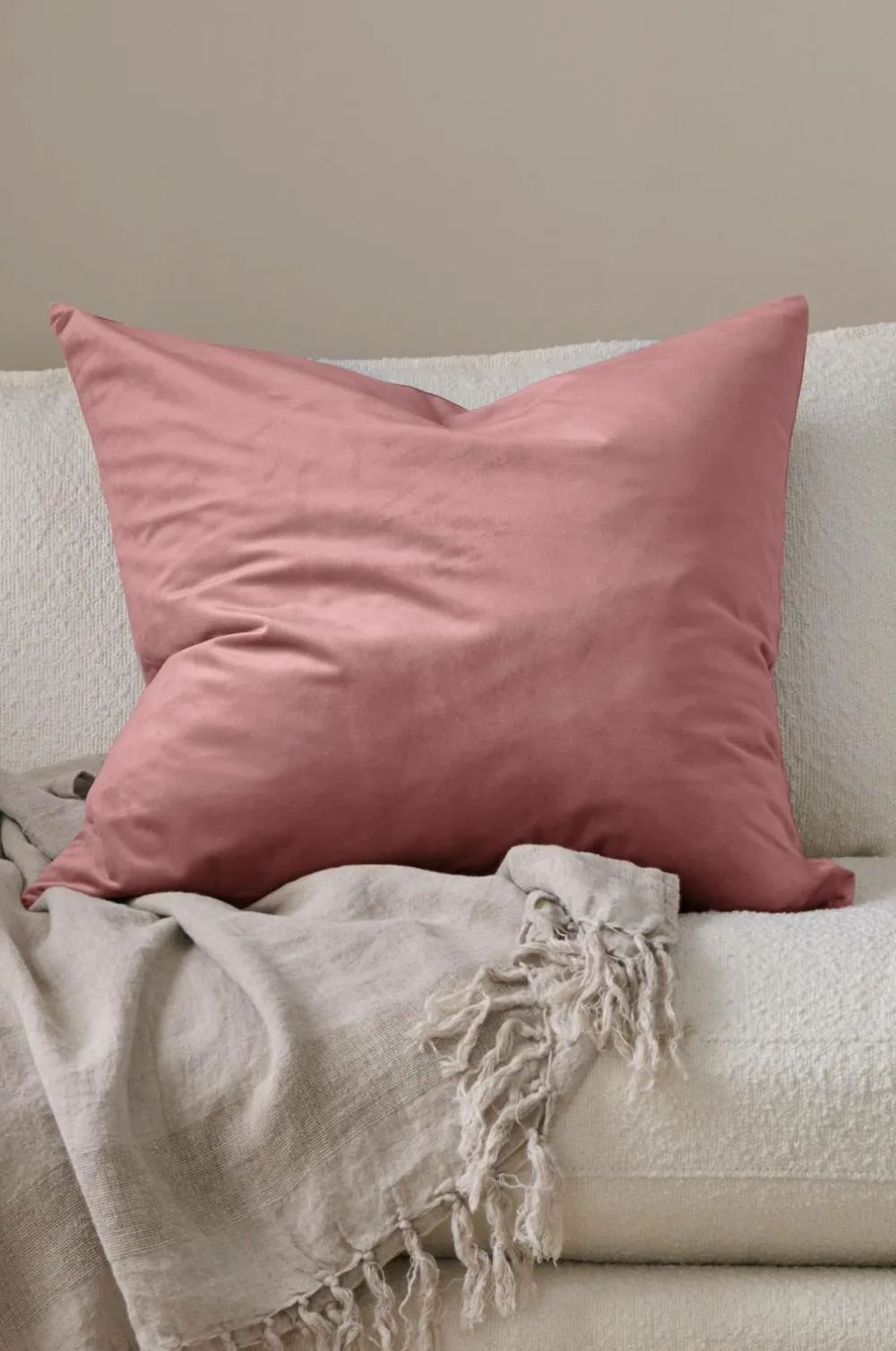 Ellos Pyntepuder & Betræk>Home Pudebetræk Nora i velour Rosa