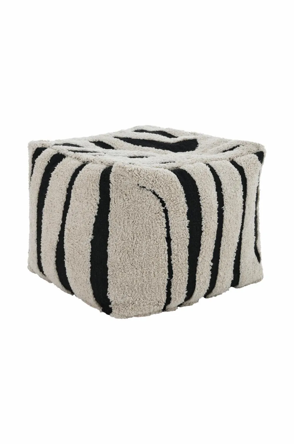 Ellos Puffer & Fodskamler>Home Puf Albin 54x54 cm Sort/natur