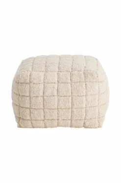 Ellos Puffer & Fodskamler>Home Puf Puff Check 59x59 cm Cremehvid