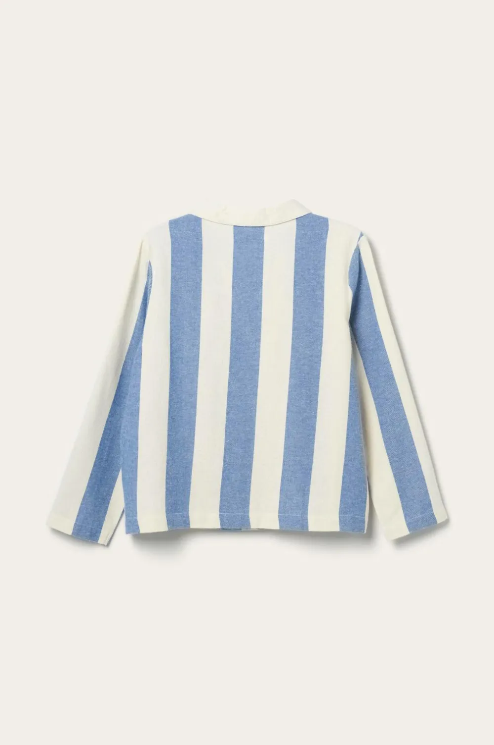 Ellos Homewear>Home Pyjamasskjorte Valerie Block Stripe Long Sleeve Blå/cremehvid