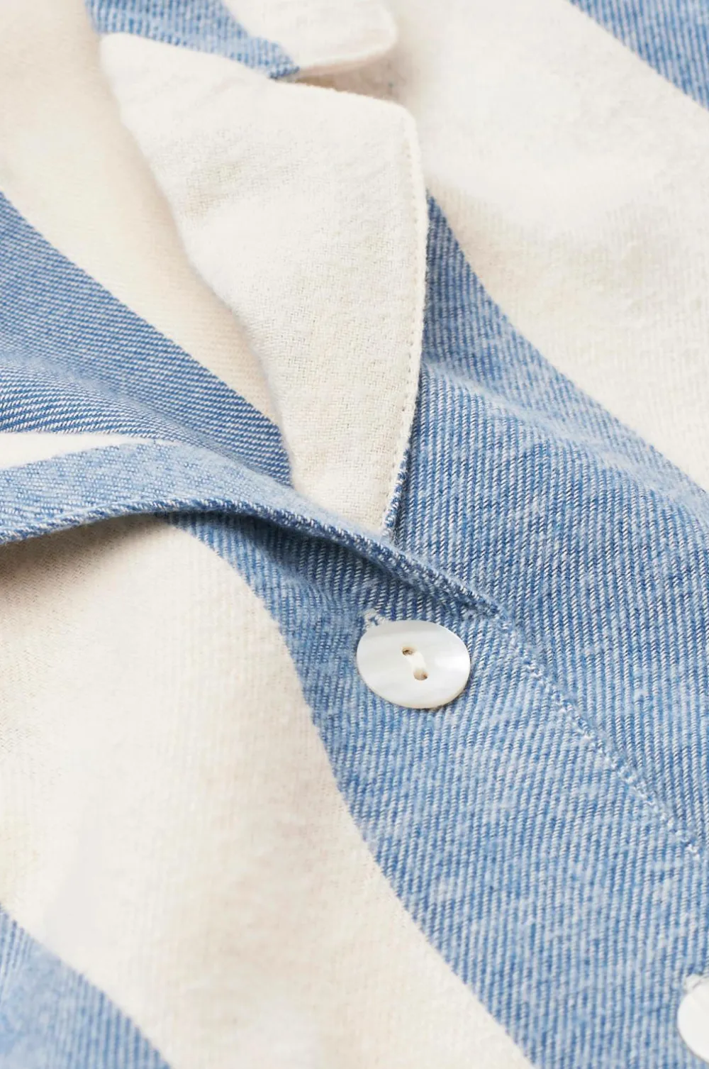 Ellos Homewear>Home Pyjamasskjorte Valerie Block Stripe Long Sleeve Blå/cremehvid