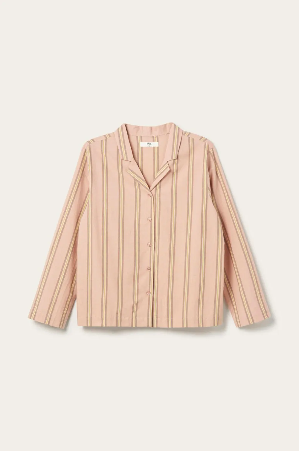 Ellos Home Pyjamasskjorte Juliette Stripe Rosa /Brun Clearance