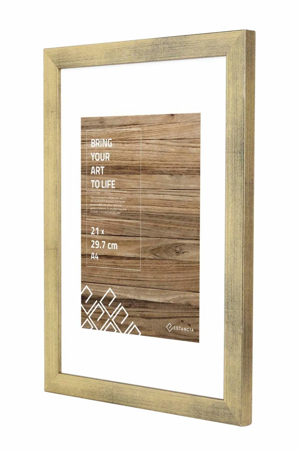 Ellos Home Ramme Stilren med plexiglas. Guldfarvet New