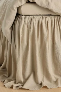 Ellos Home Sengekappe Elly Frilled i genanvendt halvlinned 75 cm Linen beige Clearance