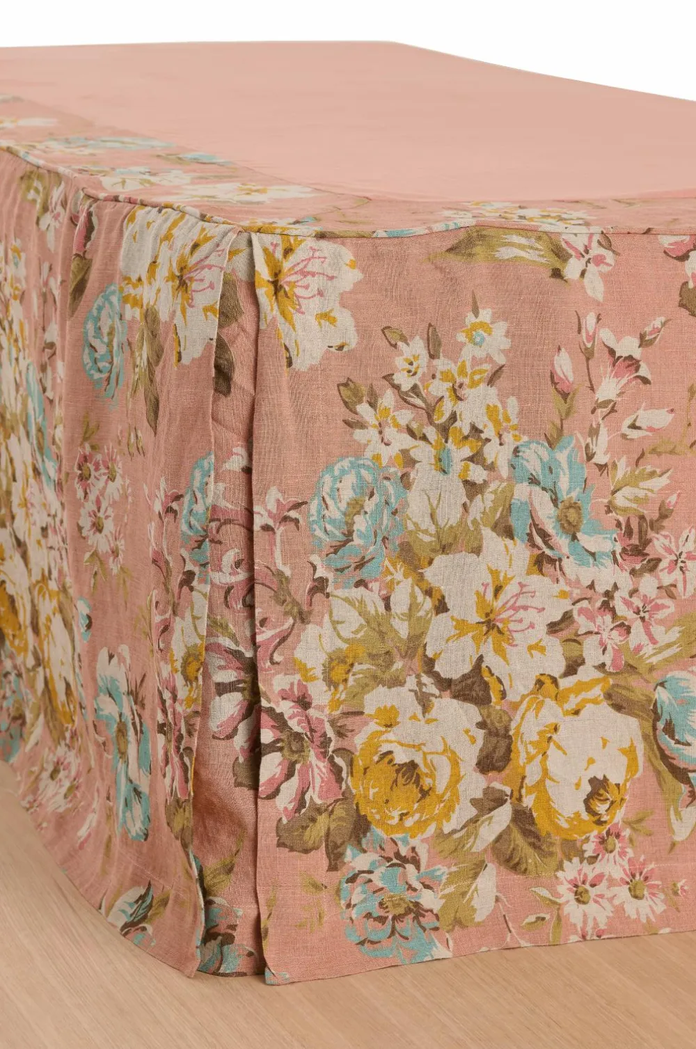 Ellos Home Sengekappe Candice Rose i vasket linned 52 cm Brunrosa Hot