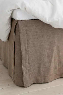 Ellos Sengekapper>Home Sengekappe Elmira i vasket hør 60 cm Kanelbrun/hørfarvet