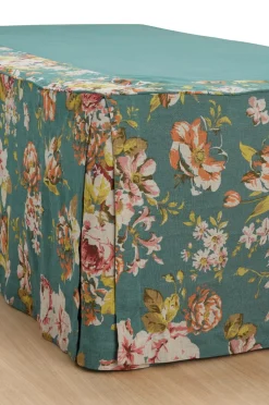 Ellos Sengekapper>Home Sengekappe Candice Rose i vasket linned 52 cm Petrolgrøn