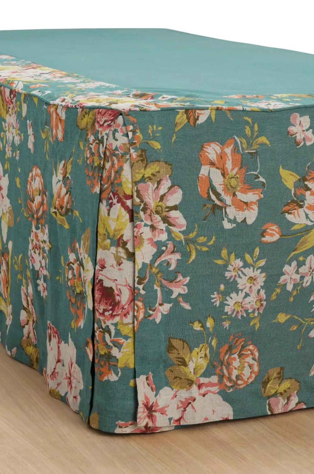 Ellos Sengekapper>Home Sengekappe Candice Rose i vasket linned 52 cm Petrolgrøn