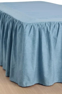 Ellos Sengekapper>Home Sengekappe Denim Frilled 52 cm Lyseblå