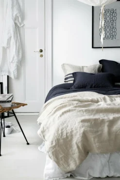 Ellos Home Sengesæt Candice i vasket hør - 2 eller 3 dele Lærredsbeige Clearance