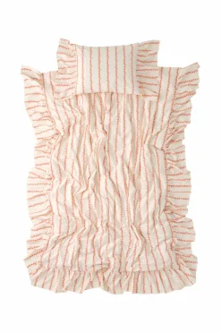 Ellos Home Sengesæt Juliette Garland Giant Frill i bomuld 2 dele Abrikosrosa/creme Online