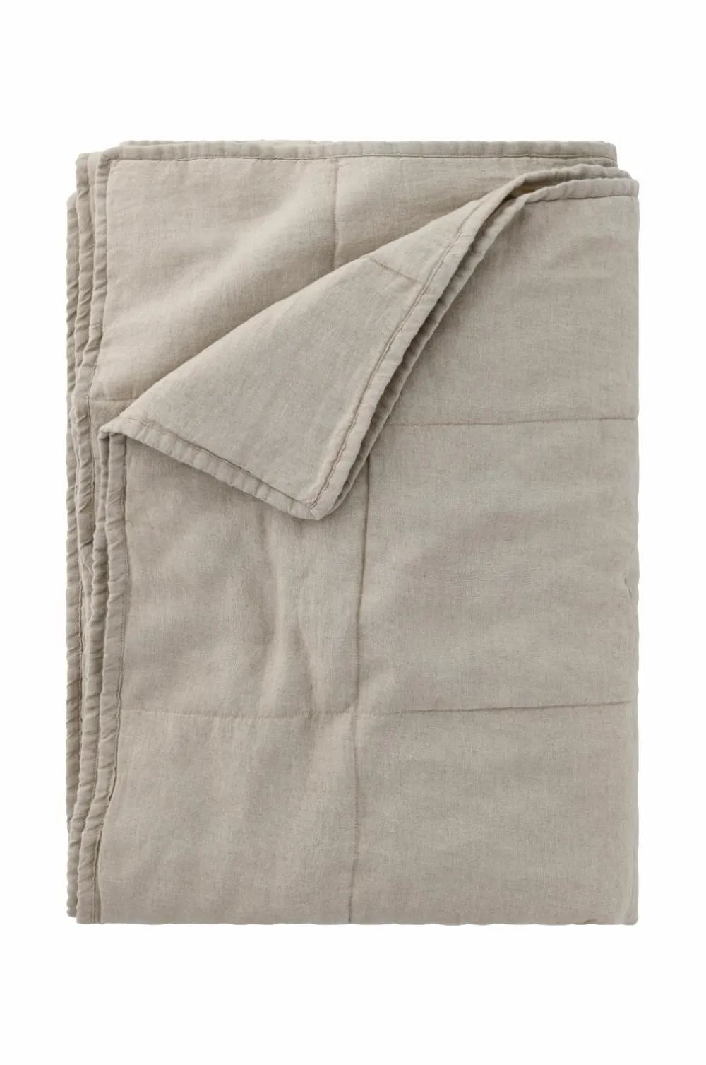 Ellos Sengetæpper>Home Sengetæppe Candice Square i vasket hør A121b 100% linen beige