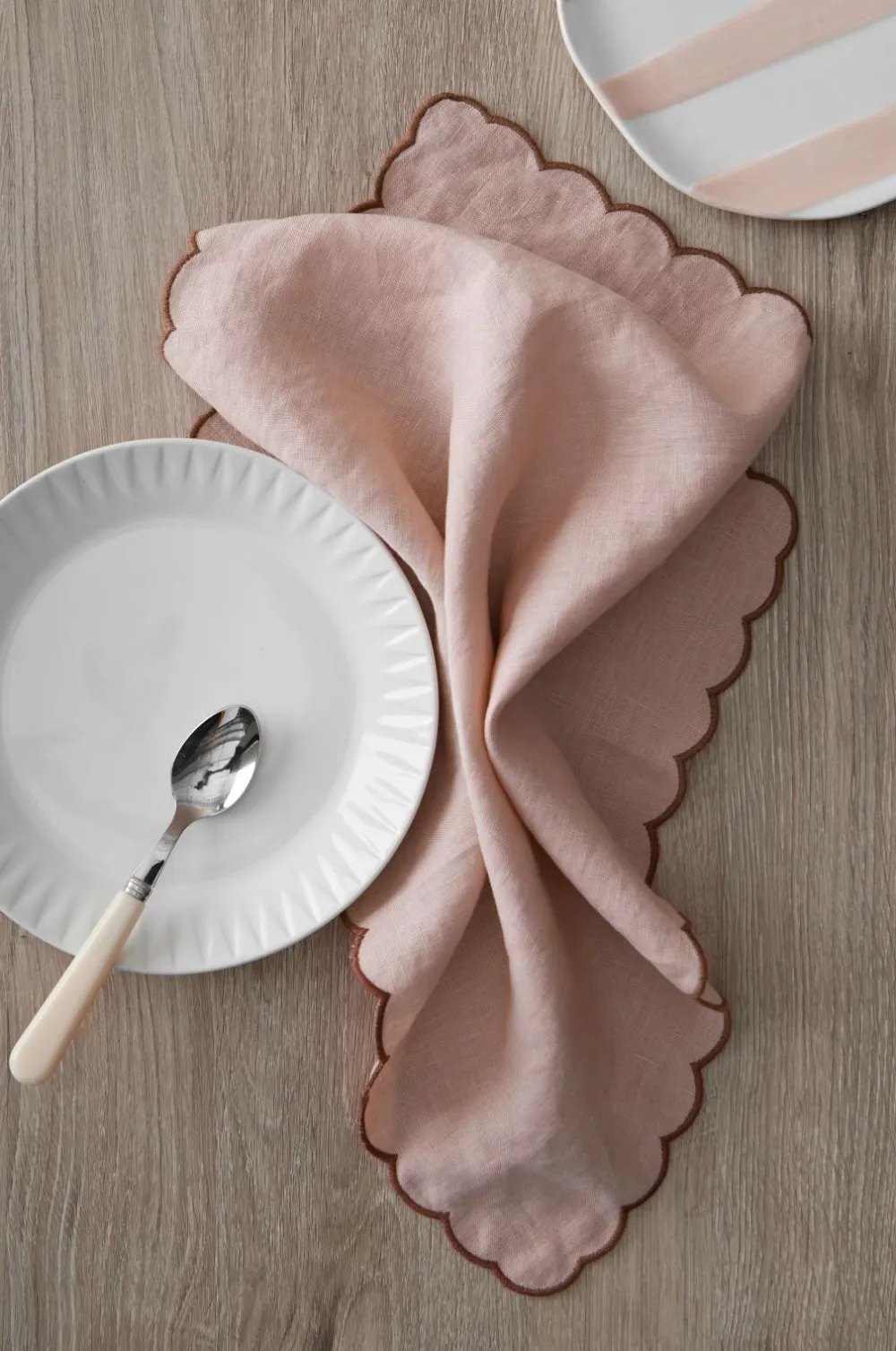 Ellos Borddækning & Servering|Bordtekstiler>Home Servietter Malva Scallop 40x40 cm 2-pak Rosa