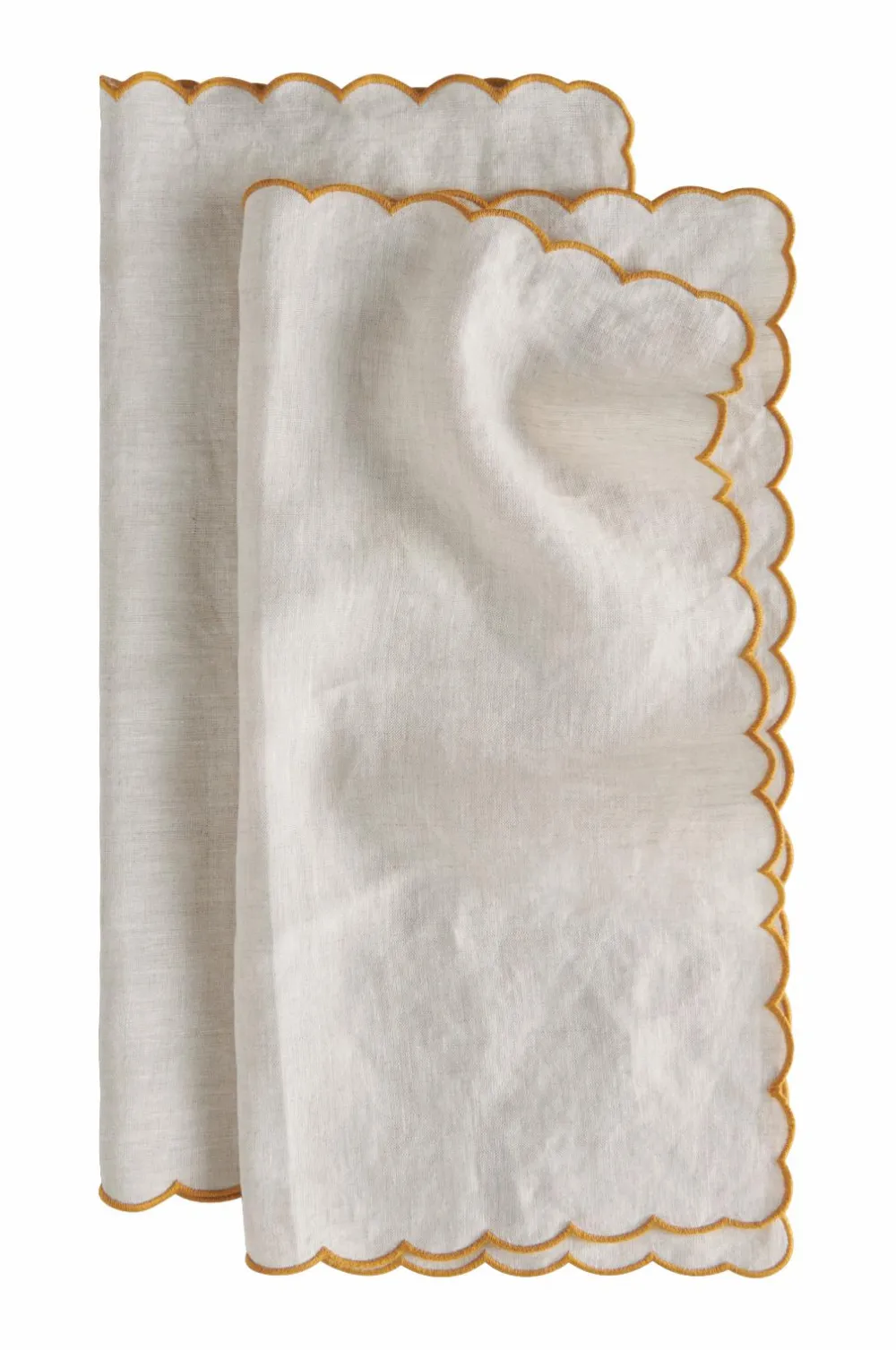 Ellos Home Servietter Malva Scallop 40x40 cm 2-pak Lærredsbeige Sale