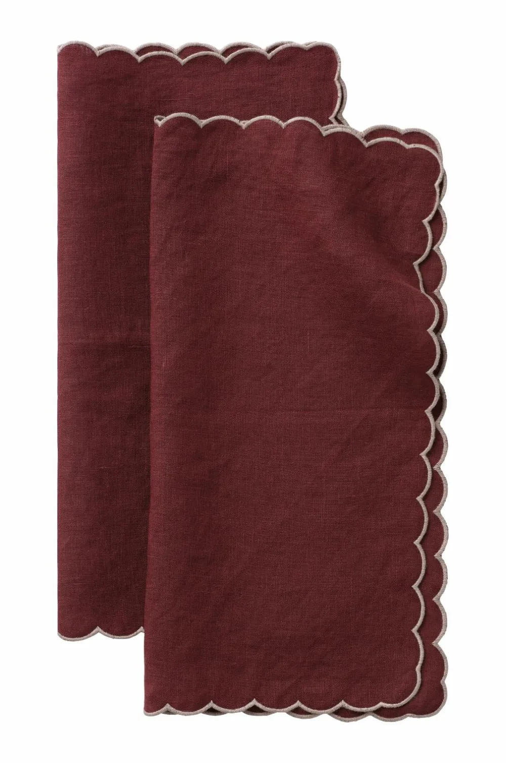 Ellos Borddækning & Servering|Bordtekstiler>Home Servietter Malva Scallop 40x40 cm 2-pak Bourgogne