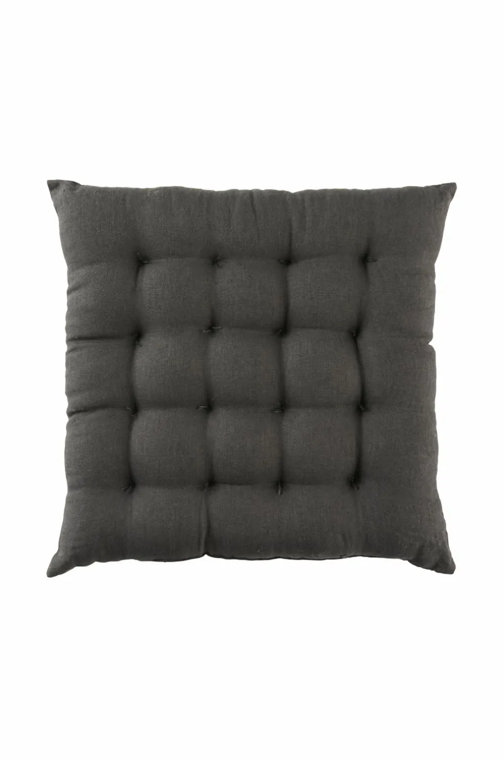 Ellos Udemøbler & Have|Møbeltekstiler>Home Siddehynde Candice af vasket hør, 40x40x5 cm Gråsort