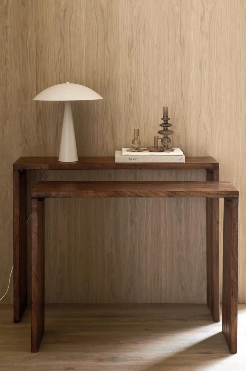 Ellos Home Sidebord / skrivebord Helle, sæt med 2 Brunvokset Best