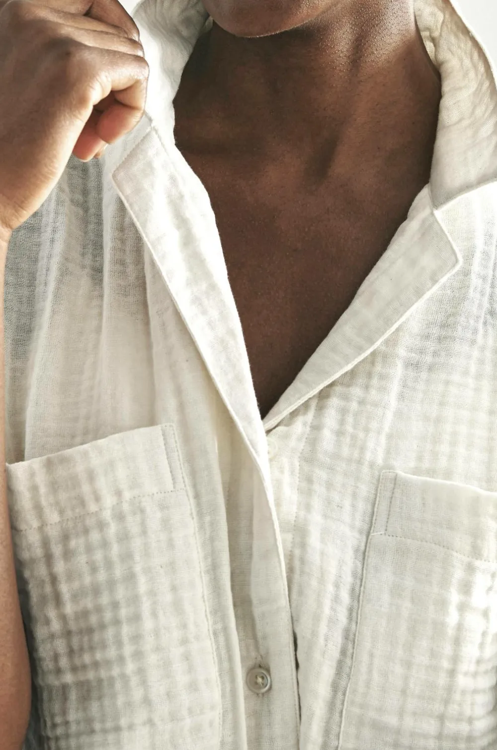 Ellos Homewear>Home Skjorte Candela Camp Collar Lys beige