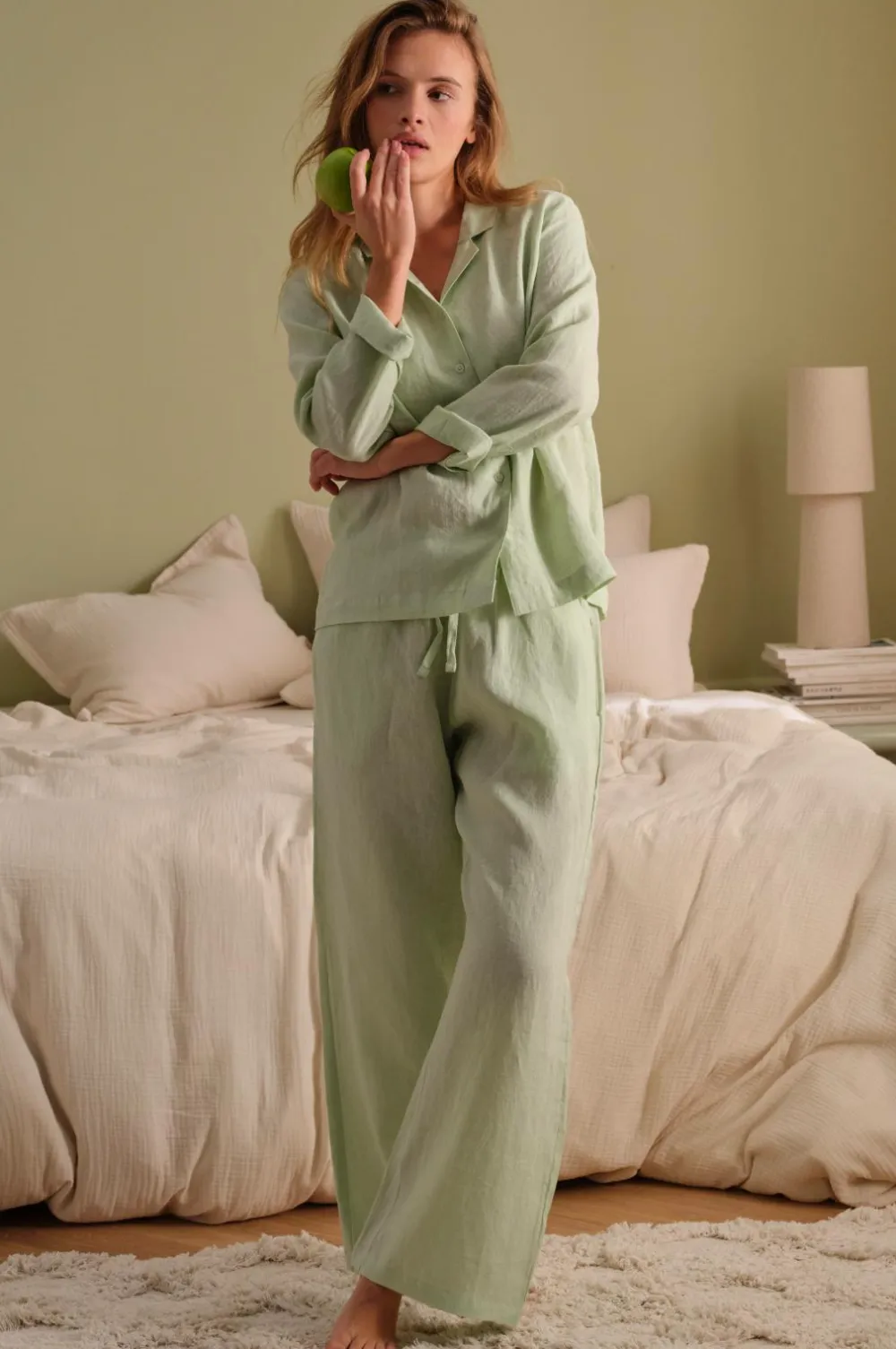 Ellos Home Skjorte Candice Shirt Long Sleeve Mintgrøn Discount