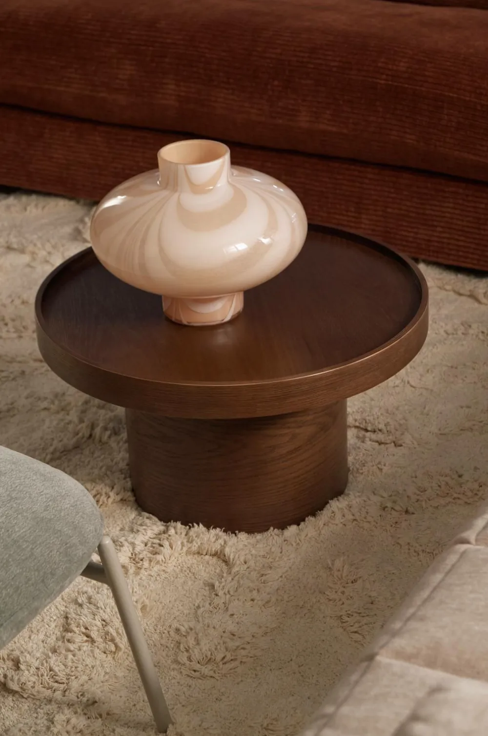 Ellos Home Sofabord Moon Ø 59 cm Brun valnød Online
