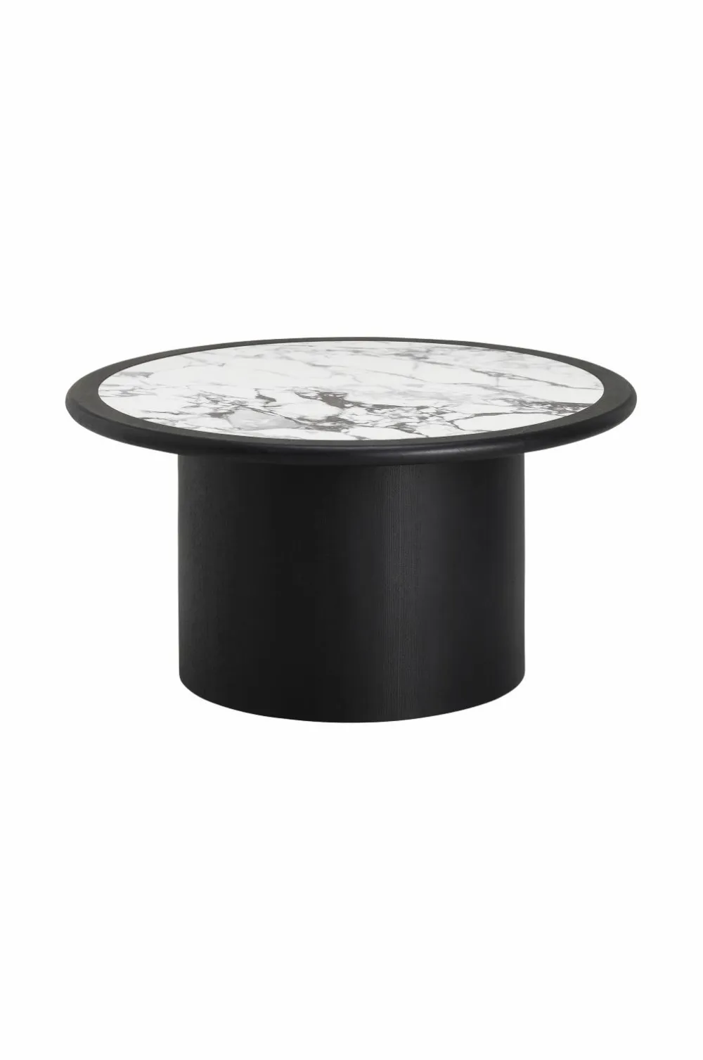 Ellos Home Sofabord Ramma Ø 90 cm Sort / marmor Discount